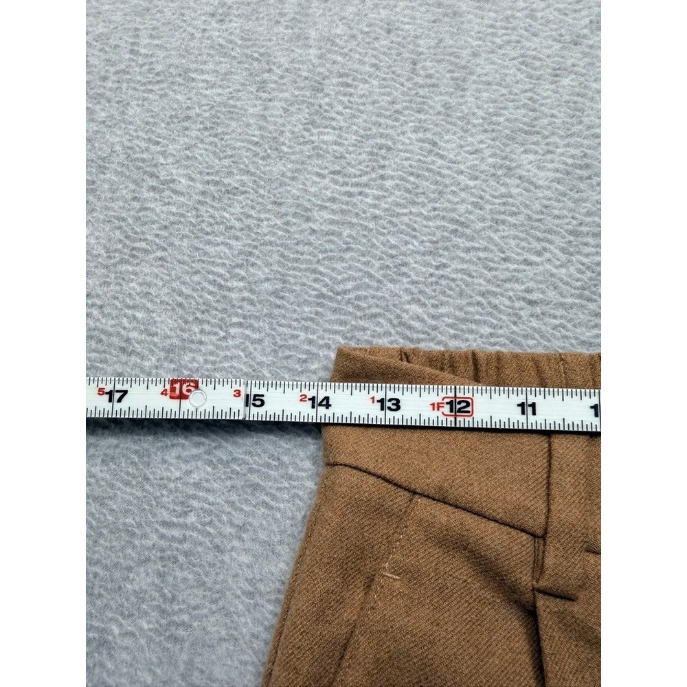 Camel Brown High Waisted Wide Leg Trouser Pants Pleated Front Professional Brown - Picture 5 of 9
